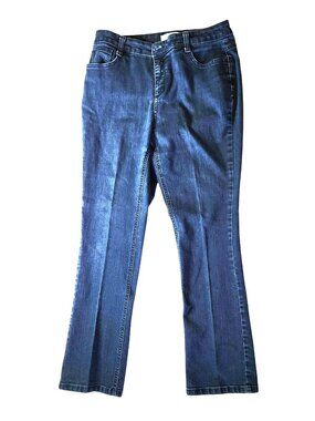 Laura Ashley Jeans Womens 12P Denim Rhinestone Back Pockets casual pants